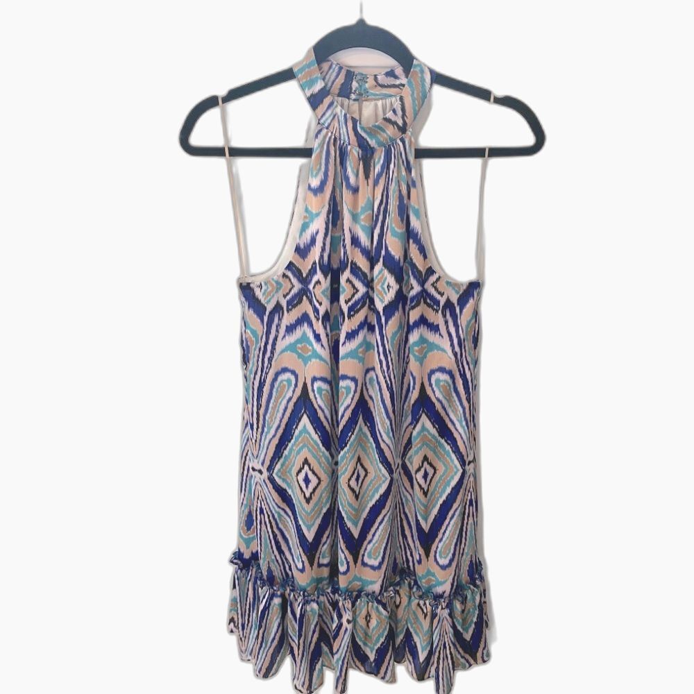 Trina Turk Blue and Purple Patterned Mini Dress - Picture 2 of 9